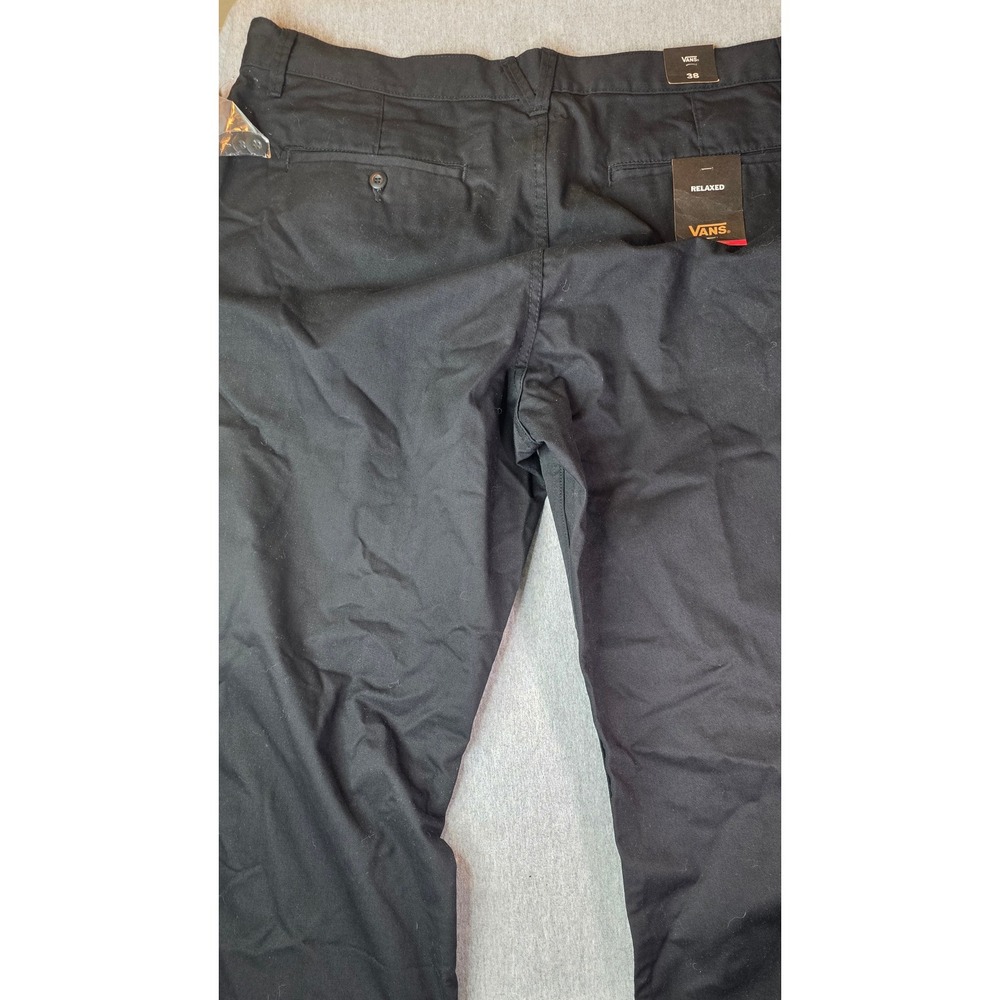 Vans Authentic Chino Relaxed Fit Black Pants VN0A5FJ8BLK Mens 38x32 NWT - Picture 7 of 7